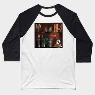 Halloween Bookshelf With Pumpkin Baseball T-Shirt